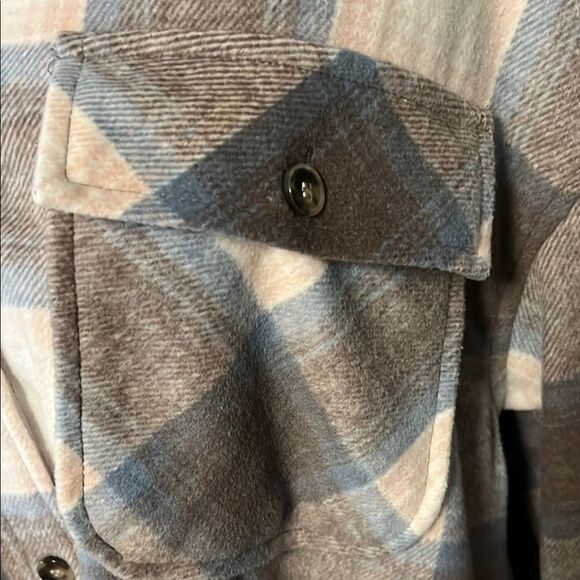 Oversized Blue and Cream Utility Jacket/Shacket. Size Medium - Picture 2 of 5